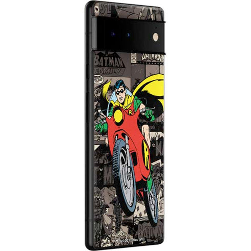 DC Comics Robin Vintage Action pose pattern Google Pixel 6 Pro Skin